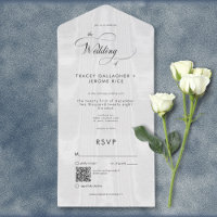 Modern Minimal White Satin Taffeta QR Code