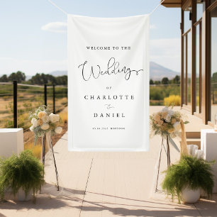 Modern, minimal, white wedding banner