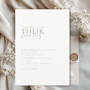 Modern, Minimal, White, Wedding Invitation