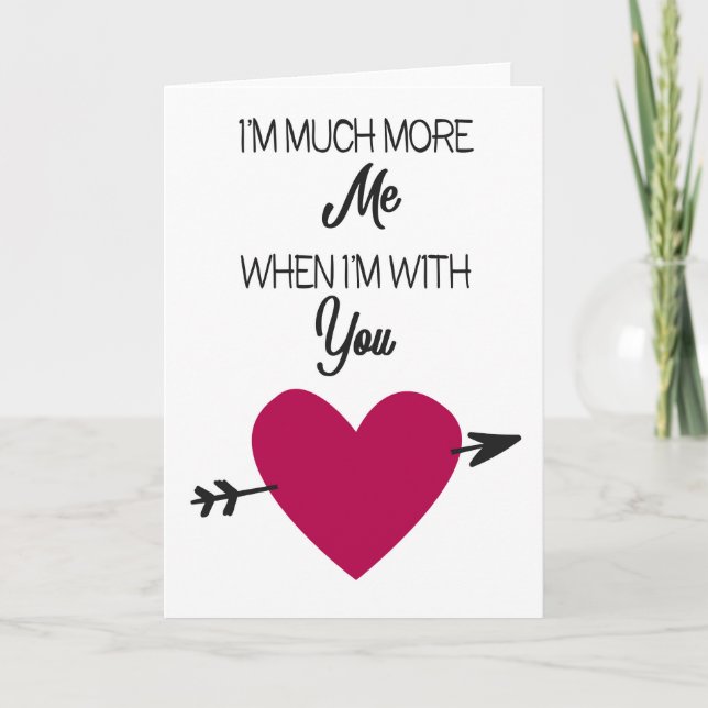 Modern minimal with big pink heart and black text card (Front)