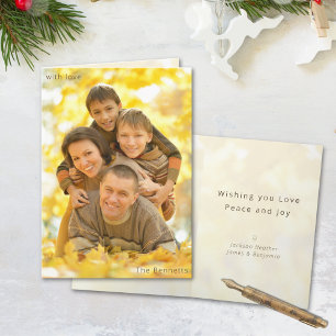Modern Minimal With Love Family Photo Christmas Card