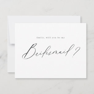 Modern minimal would you be my bridesmaid script invitation
