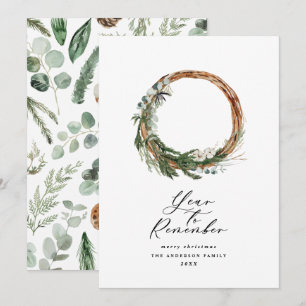 Modern minimal year to remember holiday card