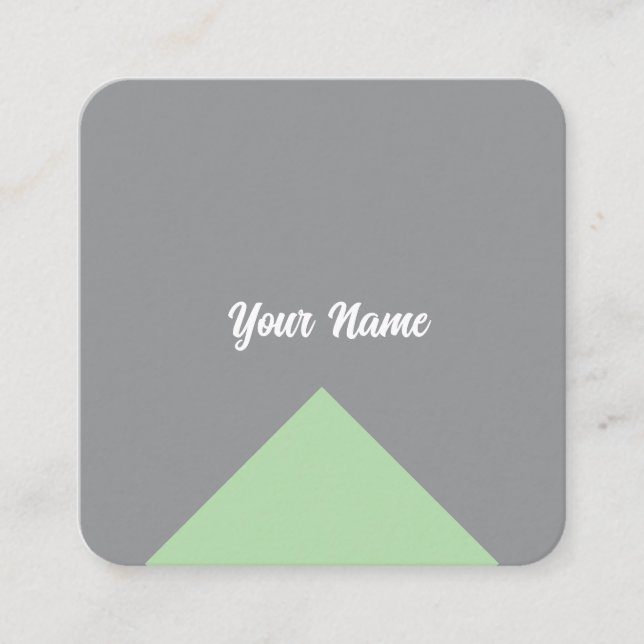 Modern Minimalis Geometris smooth doff Square Business Card (Front)