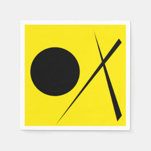 Modern Minimalism Abstract Art Yellow Black Napkin