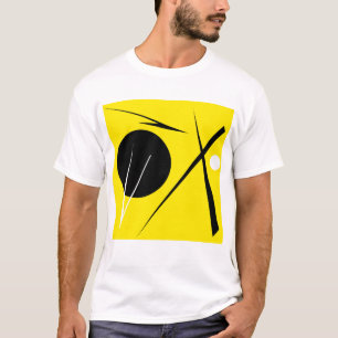 Modern Minimalism Abstract Art Yellow Black White T-Shirt