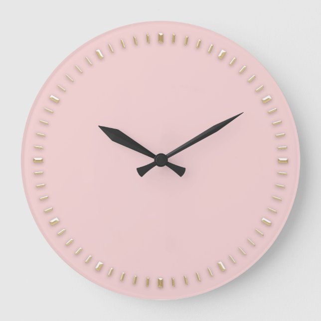 Modern Minimalism Pink Rose Blush Abstract Large Clock (Front)