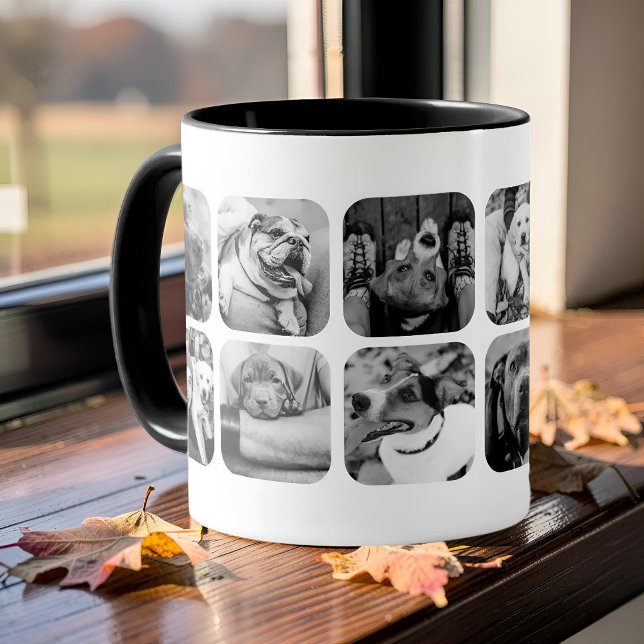 Modern Minimalist 12 Photo App Grid Collage Mug (Creator Uploaded)