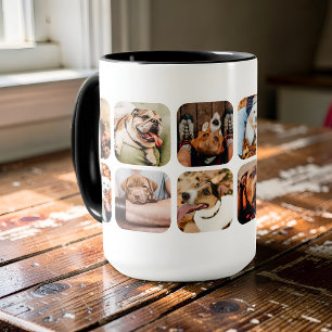 Modern Minimalist 12 Photo App Grid Collage Mug