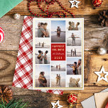 Modern Minimalist 12 Photo Collage Christmas<br><div class="desc">Make your holiday greetings shine with our Foil Photo Christmas Card. Featuring a 12-photo collage, this card is framed by a luxurious gold foil border. The words "Happiest Holidays" are rendered in gold foil bold sans-serif typography, adding a touch of opulence. Your family name is scripted below for a personalised...</div>