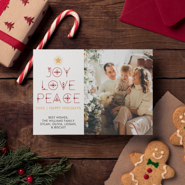 Modern Minimalist 1 photo Holiday Christmas Card (Creator Uploaded)