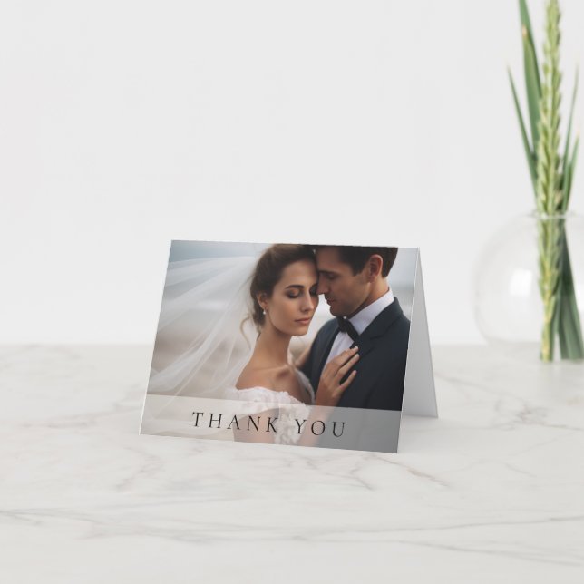 Modern Minimalist 1 Photo Thank You Card (Front)