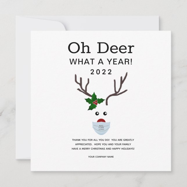 Modern Minimalist 2022 Corporate Logo Christmas Holiday Card (Front)