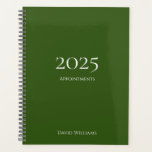 Modern Minimalist 2024 Simple Green Appointment Planner<br><div class="desc">2024 Modern Simple Green and White Appointment Planner with a simple design. With minimalist white typography lettering,  you can add your own information. A  professional organiser to keep you on track.</div>