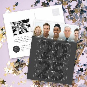 Modern Minimalist 2025 Calendar New Year Photo Holiday Postcard