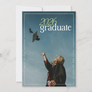 Modern Minimalist 2026 Graduate Photo Graduation Invitation