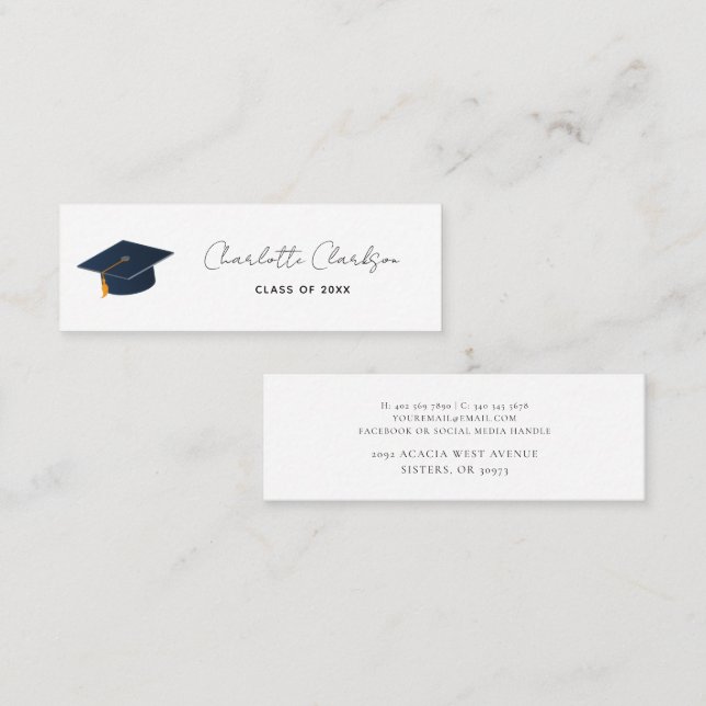 Modern Minimalist 2026 Graduation Career  Calling Card (Front/Back)