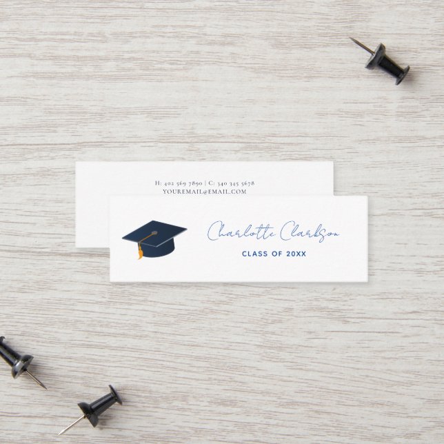 Modern Minimalist 2026 Graduation Connection Calling Card (Front/Back In Situ)