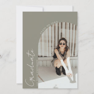 Modern Minimalist 2 Photo Graduation Party Invitation