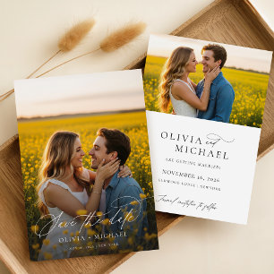 Modern Minimalist 2 Photo Wedding Save The Date