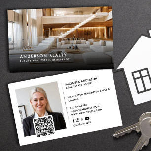 Modern Minimalist 2 Photos QR Code & Social Media Business Card
