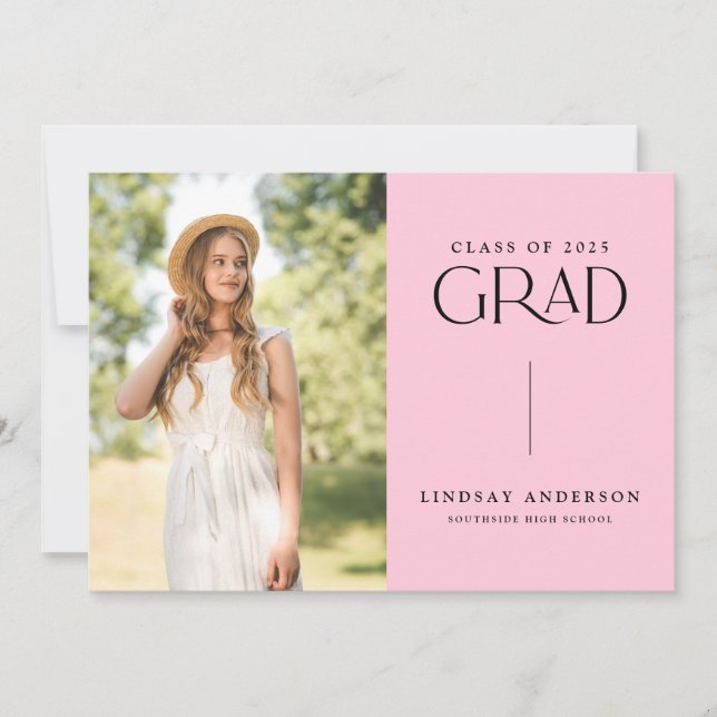 Modern Minimalist 3 Photo Graduation Party Invitation (Front)