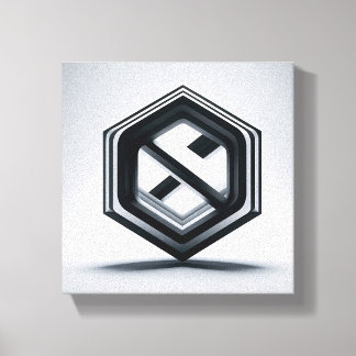 Modern Minimalist 3D Hexagon Art - Abstract Geomet Canvas Print