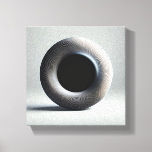 Modern Minimalist 3D Ridged Torus Art - Abstract G Canvas Print