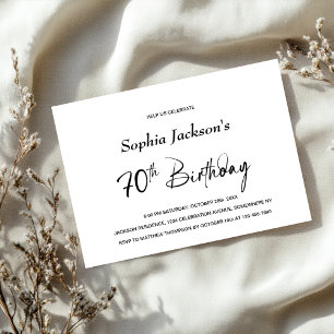 Modern Minimalist 70th Birthday Party Invitation