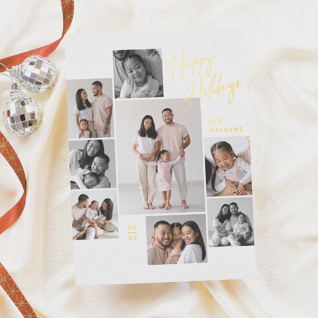 Modern Minimalist 9 Photo Collage Christmas (Creator Uploaded)