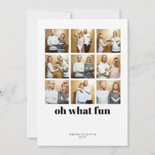 Modern Minimalist 9 Square Holiday Photo Card