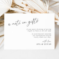 Modern Minimalist A Note On Gifts Honeymoon Fund