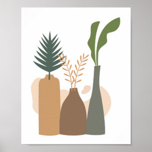 Modern Minimalist abstract Botanical Line Art Poster