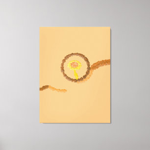 Modern Minimalist Abstract Bronze & Peach Art Canvas Print
