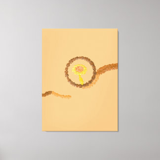 Modern Minimalist Abstract Bronze & Peach Art Canvas Print