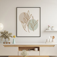 Modern Minimalist Abstract Floral Line Art Drawing
