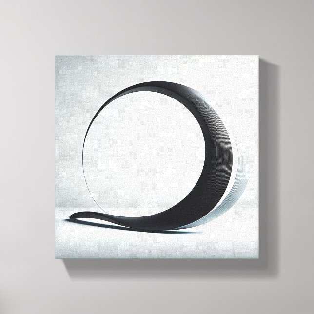 Modern Minimalist Abstract Geometric Arc - Sleek  Canvas Print (Front)