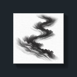 Modern Minimalist Abstract Layered Flow - Smoke  Canvas Print<br><div class="desc">A serene and captivating minimalist digital artwork featuring rhythmic, flowing layers that mimic the movement of smoke or cascading clouds. The design utilizes a delicate grayscale gradient to create a deep sense of atmosphere and organic fluidity. Ideal for minimalist home interiors, high-end wellness centers, or as a sophisticated background in...</div>
