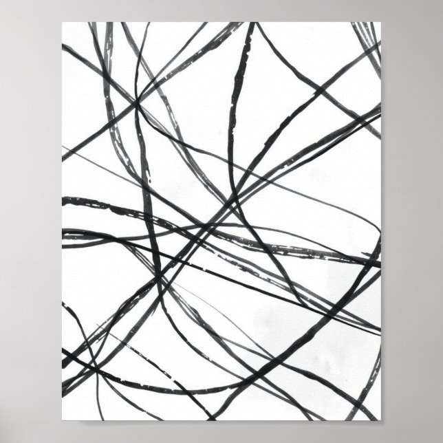 Modern Minimalist Abstract Line Art Poster (Front)