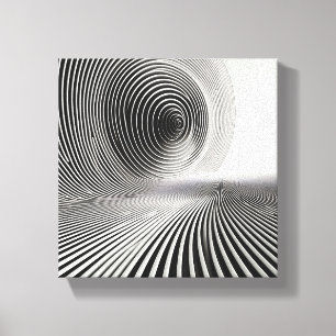 Modern Minimalist Abstract Linear Swirl - 3D  Canvas Print
