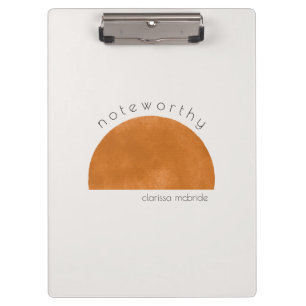 Modern Minimalist Abstract Sun Personalised  Clipboard