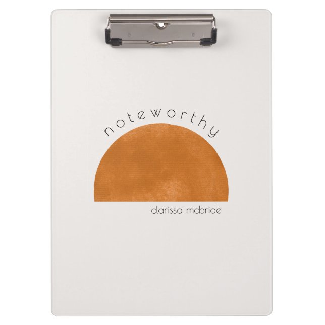Modern Minimalist Abstract Sun Personalised  Clipboard (Front)