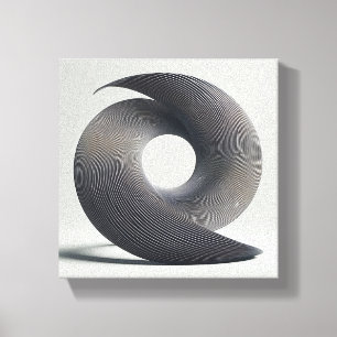 Modern Minimalist Abstract Twisted Spiral - 3D  Canvas Print