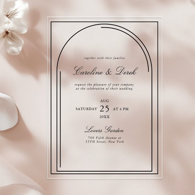 Modern Minimalist Acrylic Wedding | Arch Border Acrylic Invitations (Modern Minimalist Acrylic Wedding | Arch Border)