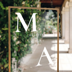 Modern Minimalist Acrylic Wedding Sign
