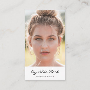 Modern minimalist actress model photo business card