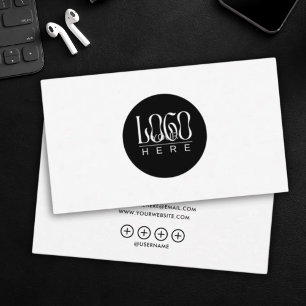 modern minimalist Add your custom logo white Business Card
