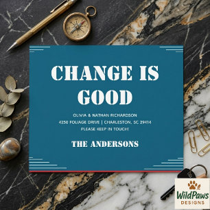 Modern Minimalist Address Change Moving Postcard