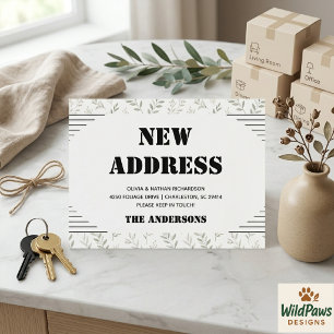 Modern Minimalist Address Change Moving  Postcard