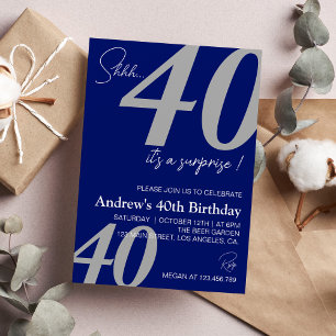 Modern Minimalist Adult Birthday Invitation
